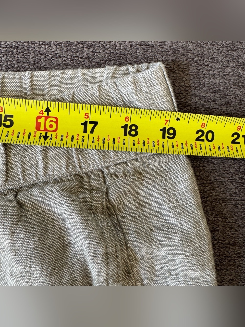 Pure Jill J Jill Gray 100% Linen Cropped Capri Pants Pull on Elastic waist XLP - Picture 4 of 6